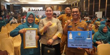 Semangat Kolaborasi bawa Desa Suka Makmur Raih Juara 1 PTP2WKSS Tingkat Sumut, Ny. Uke Retno Faisal Hasrimy sangat Salut dan Bangga