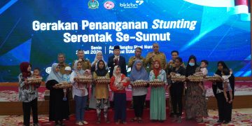 Pj. Bupati Langkat Ikuti Gerakan Penanganan Stunting Serentak se-Sumut, Wujudkan Generasi Emas