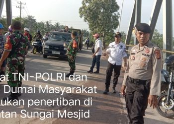 Satuan TNI – POLRI, Dishub Dumai Turun Lapangan Tertibkan Lalin Jembatan Sungai Mesjid