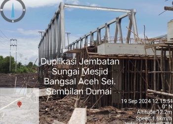 Pembangunan Duplikasi Jembatan Sungai Mesjid Digesah Desember Diperkirakan Rampung