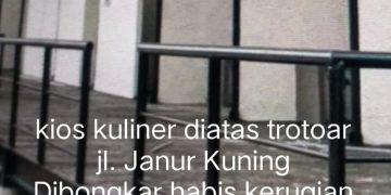 Lokasi Kuliner Jl. Janur Kuning Dibongkar Bantuan Pusat Rp 1,7 M Lenyap, Siapa yang Bertanggung Jawab ?