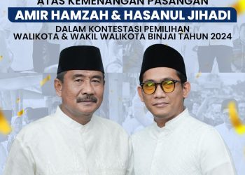 Hasil Hitung Cepat Mandiri, Paslon Amir-Jiji Menangi Pilkada Binjai Raih 31,29 Persen Suara