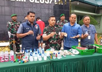 Kodim 0203/Lkt Gerebek Barak Narkoba Kloneng