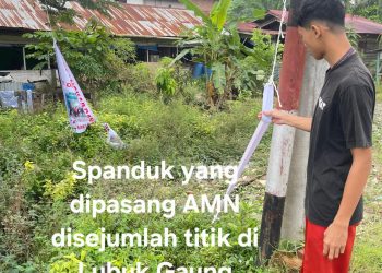 OTK Kebakaran Jenggot Spanduk Dipasang AMN Dikoyak Orang Tak Bertanggungjawab