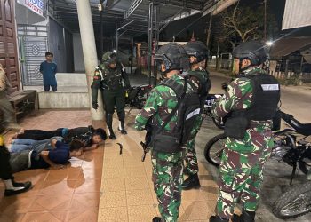 Denpom I/5 Medan Amankan 3 Anggota Geng Motor Bercelurit dalam Patroli Anti Begal Bersama Pomdam I/BB