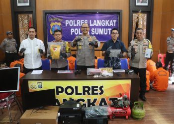 Polres Langkat Tangani 55 Kasus Kriminal, 70 Tersangka Diamankan