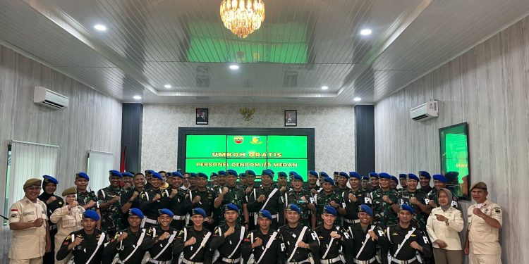 Dandenpom I/5 Medan Lepas Personel untuk Umroh