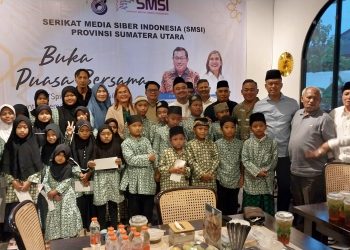SMSI Sumut Buka Puasa Bersama Anak Yatim dan Rayakan HUT ke-8