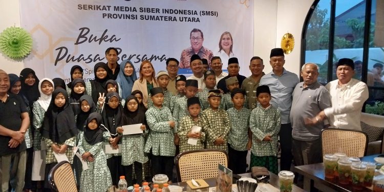 SMSI Sumut Buka Puasa Bersama Anak Yatim dan Rayakan HUT ke-8