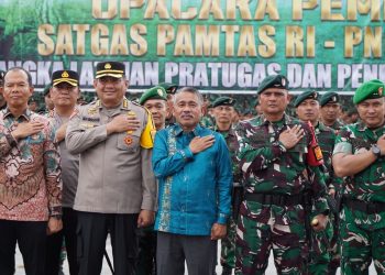 Sekda Langkat Hadiri Pelepasan 450 Prajurit Yonif 100/PS ke Papua