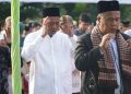 Bupati Langkat Syah Afandin Sholat Idul Fitri Bersama Ratusan Umat di Alun-Alun Stabat