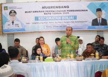 Pj. Bupati Langkat Buka Musrenbang Kecamatan Binjai: Prioritaskan Pembangunan dan Doakan Pemimpin Terpilih