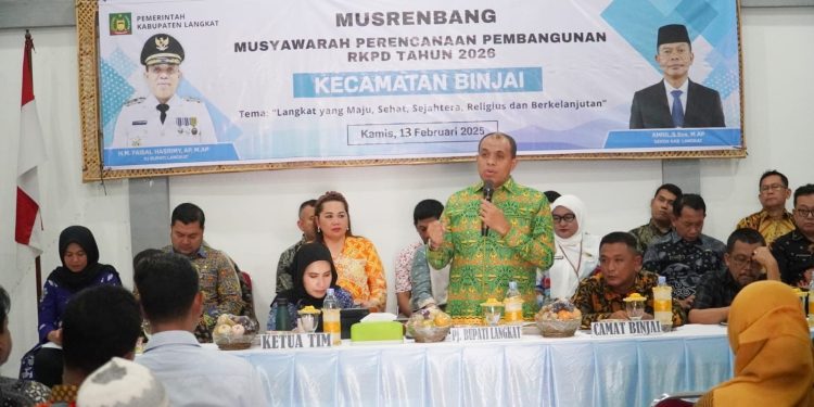 Pj. Bupati Langkat Buka Musrenbang Kecamatan Binjai: Prioritaskan Pembangunan dan Doakan Pemimpin Terpilih