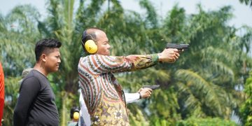 Bupati Langkat Dukung Soliditas Forkopimda Lewat Lomba Menembak HUT Bhayangkara ke-79