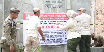 Pemko Binjai Tertibkan Bangunan Tanpa Izin di Bantaran Sungai di Kawasan Binjai Selatan