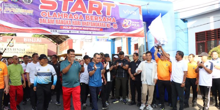 Polres Binjai Gelar Jalan Santai Hari Bhayangkara ke-80, Wujud Sinergi Polri dan Masyarakat